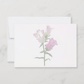 Roze Canterbury Bells RSVP Kaartje (Achterkant)