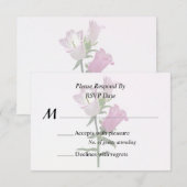 Roze Canterbury Bells RSVP Kaartje (Voorkant / Achterkant)