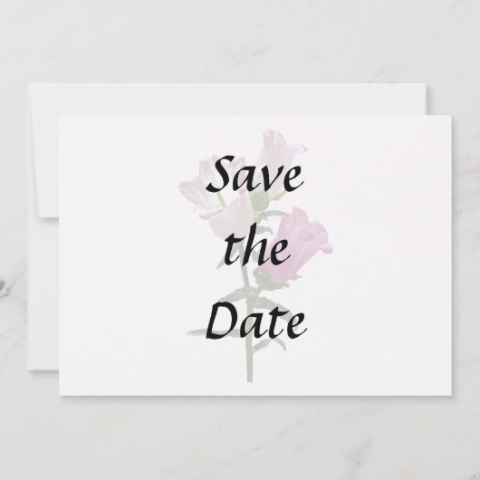 Roze Canterbury Bells Save The Date (Achterkant)