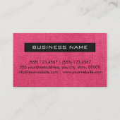 Roze Canvas Elegant Monogram Visitekaartje (Achterkant)