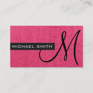 Roze Canvas Elegant Monogram Visitekaartje