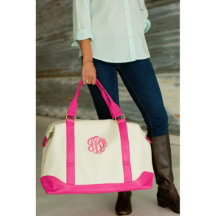 Roze canvas Monogram Weekender Bag