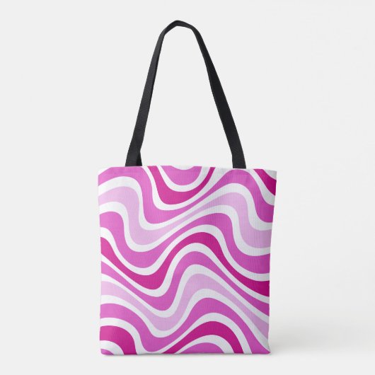 Roze Canvas tas abstract patroon (Achterkant)