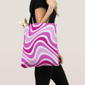 Roze Canvas tas abstract patroon (Dichtbij)