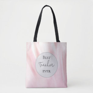 Roze Canvas tas "Beste leraar ooit"
