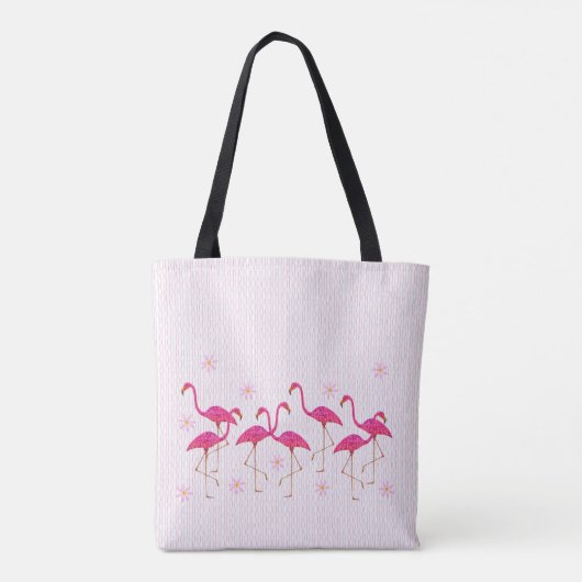 Roze Canvas tas Flamingos (Achterkant)