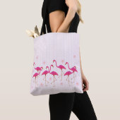 Roze Canvas tas Flamingos (Dichtbij)