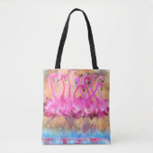 Roze Canvas tas Flamingos (Voorkant)