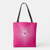 Roze Canvas tas met hartjes (Achterkant)