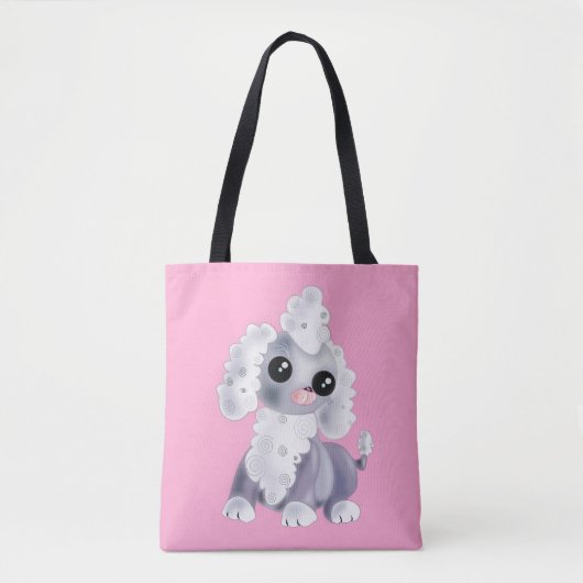 Roze Canvas tas met Schattigee Pet Dog - (Voorkant)