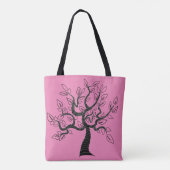 Roze Canvas tas met structuur - Aangepaste kleuren (Achterkant)