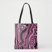 Roze Canvas tas met Waves Pattern - Kies Kleur (Voorkant)