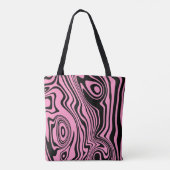 Roze Canvas tas met Waves Pattern - Kies Kleur (Achterkant)