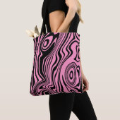 Roze Canvas tas met Waves Pattern - Kies Kleur (Dichtbij)
