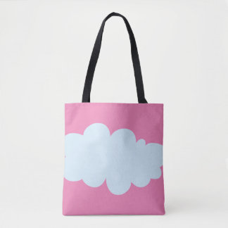 Roze canvas tas met wolkenpatronen