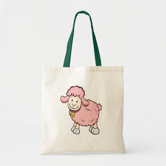 Roze Canvas tas schapen (Voorkant)