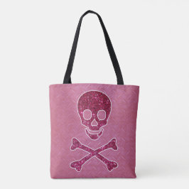 Roze Canvas tas van de schedel