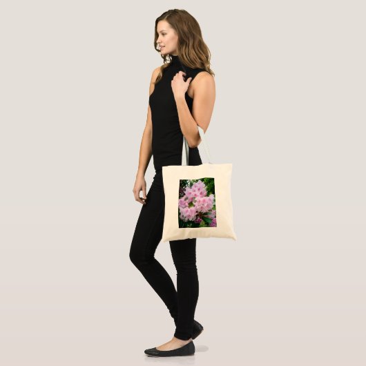  roze Canvas tas van Floral Canvas (Voorkant (model))