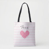 Roze Canvas tas van het hart (Voorkant)
