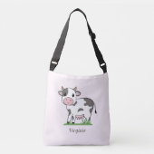 Roze Canvas tas van het lichaam met een Stomme Koe (Voorkant)