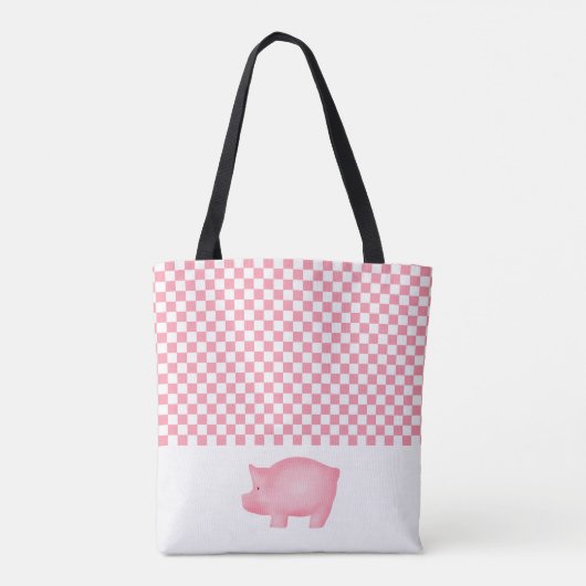 Roze Canvas tas voor All-Over Print Pig (Achterkant)
