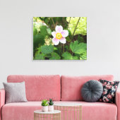 Roze Canvasprint Wilde Bloem | Botanische Bloemstu Canvas Afdruk (Insitu (Woonkamer))