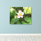 Roze Canvasprint Wilde Bloem | Botanische Bloemstu Canvas Afdruk (Insitu (Houten vloer))