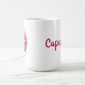 Roze Capricorn Zodiac Star Sign Personality Trait Koffiemok (Center)