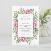Roze Captiverende Lente Bruiloft Kaart (Staand voorkant)