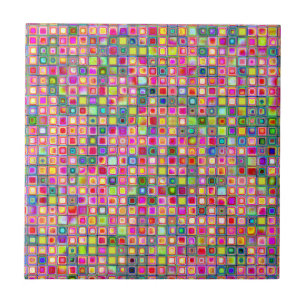 Roze 'Carnans' getextureerde mozaïektegels Tegeltje