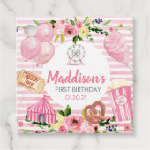 Roze carnaval Birthday Sticker Bedankjes Labels (Voorkant)