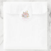 Roze Carnaval Circus Kind Gelukkige Verjaardag Ronde Sticker (Tas)