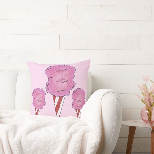 Roze carnaval katoenhoudend Snoep Floss Spun Sugar Kussen (Bank)