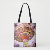 Roze carnaval swing ride foto vet retro tote bag (Voorkant)