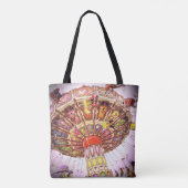 Roze carnaval swing ride foto vet retro tote bag (Achterkant)