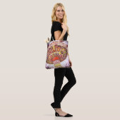 Roze carnaval swing ride foto vet retro tote bag (Op model)