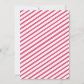 Roze carnavalstripes Moderne huwelijksuitnodiging Kaart (Achterkant)