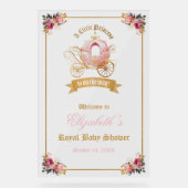 Roze Carriage Princess Baby shower Welkom Acryl Bord (Voorkant)