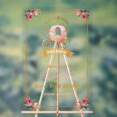 Roze Carriage Princess Baby shower Welkom Acryl Bord (Neutraal)