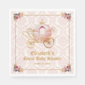 Roze Carriage Princess Sprookje Baby shower Servet (Voorkant)