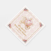 Roze Carriage Princess Sprookje Baby shower Servet (Hoek)