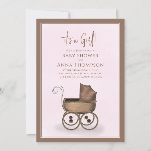  roze carriage QR Code Social Media Kaart (Voorkant)