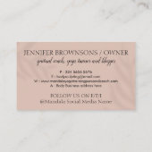 Roze carrosserie-spoelvormer visitekaartje (Achterkant)