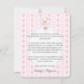 Roze carrousel- Baby shower bedankkaart (Achterkant)