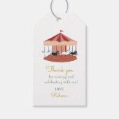 Roze Carrousel Birthday Favor Gift Labels Cadeaulabel (Voorkant)