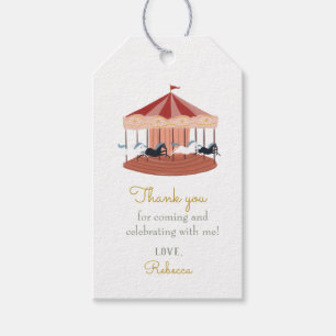 Roze Carrousel Birthday Favor Gift Labels Cadeaulabel