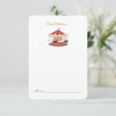 Roze carrousel Birthday Time Capsule Hartelijk dan Bedankkaart (Staand voorkant)