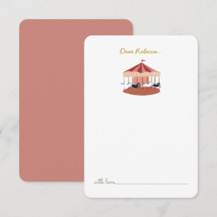 Roze carrousel Birthday Time Capsule Hartelijk dan Bedankkaart