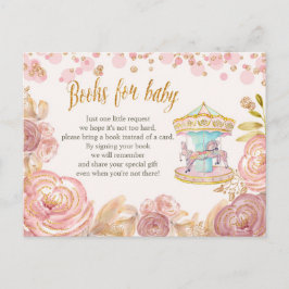 Roze Carrousel Glitter Boeken voor Baby Kaart