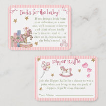 Roze Carrousel Paard Boek Verzoek Luier Raffle